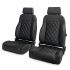 Caballo Classic Black Diamond Seats - Front & Rear, 66-77 Ford Bronco
